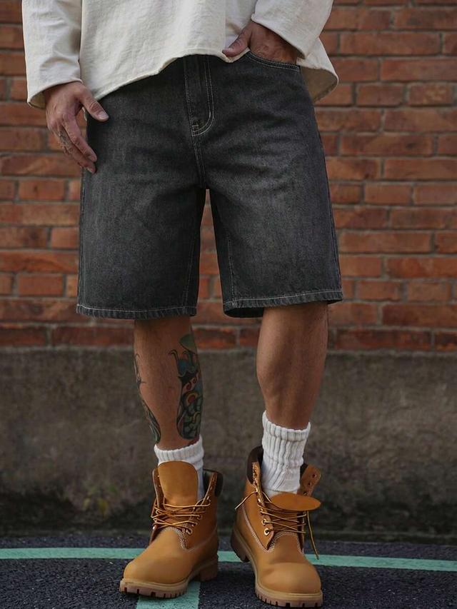 dazy men's solid blue denim shorts