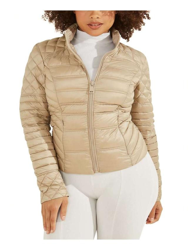 guess orsola beige quilted down jacket