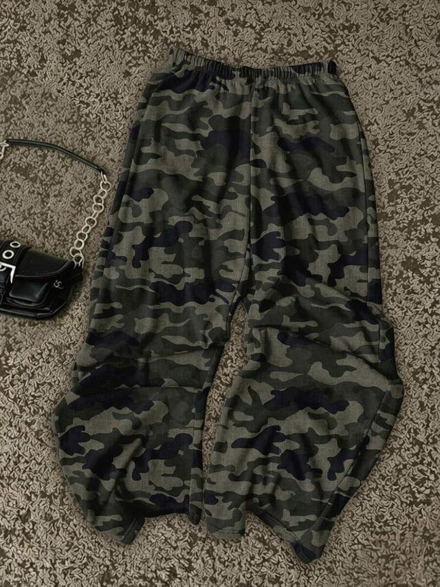 camouflage print casual relaxed fit sweatpants