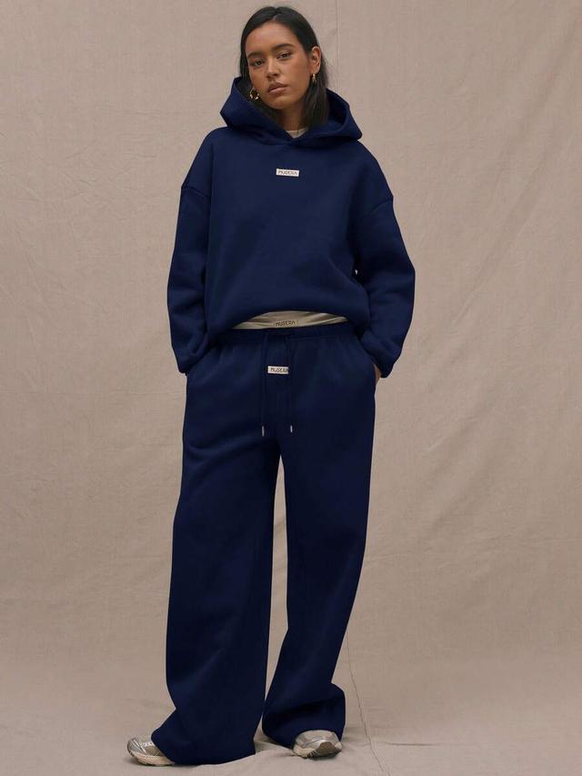 musera navy drawstring straight leg sweatpants