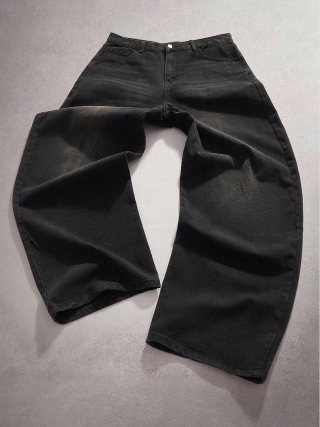 stonegrade men's distressed solid color denim jeans