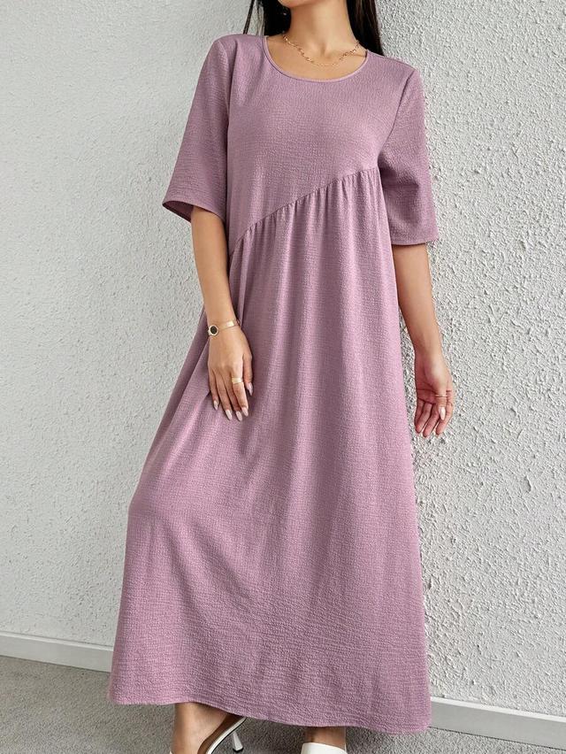solid color loose casual long dress