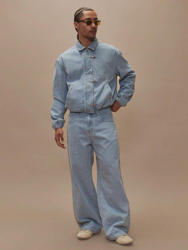 musero baggy washed denim trouser bottoms