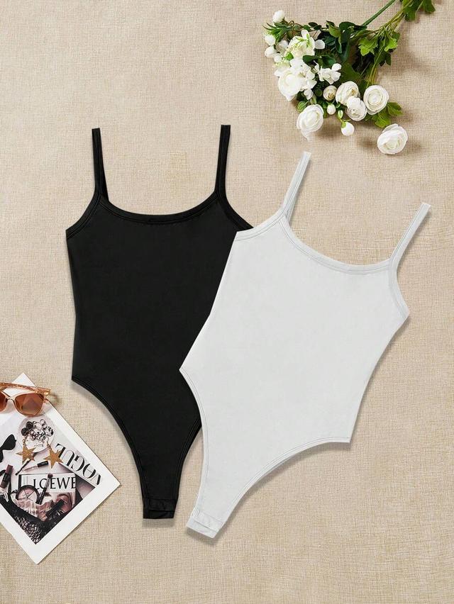black casual spaghetti strap slim fit camisole