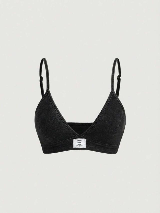 denim camisole top with padding