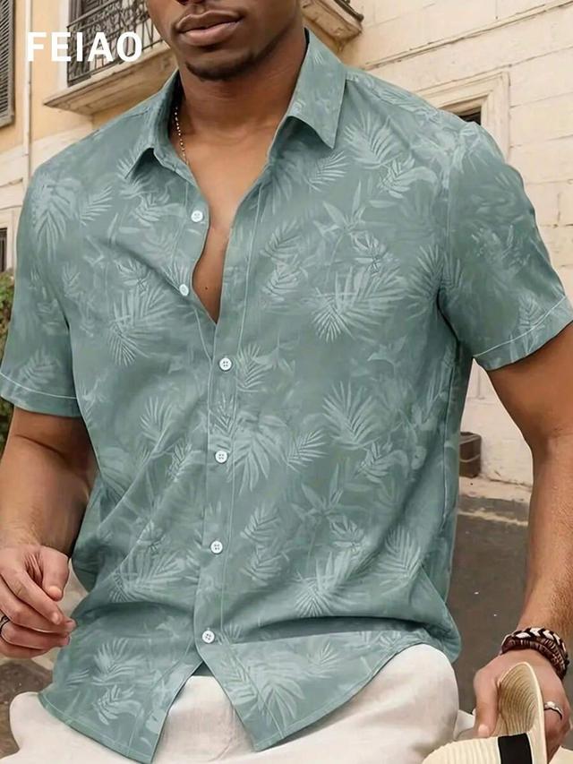 men's vintage coin pattern short sleeve shirt