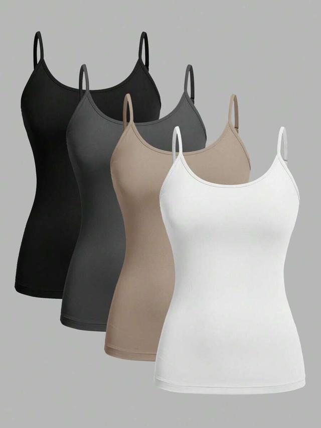dark grey casual minimalist cami tank top