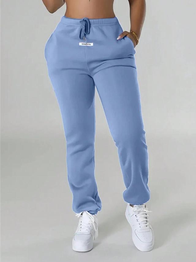 casual blue drawstring everyday sweatpants