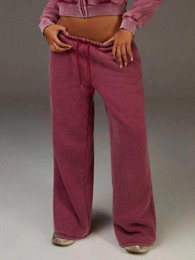 vintage pink magenta low-rise relaxed fit sweatpants