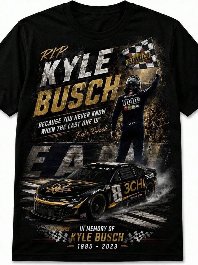 nascarkylebusch no.8 victory tribute memorial retro graphic tee