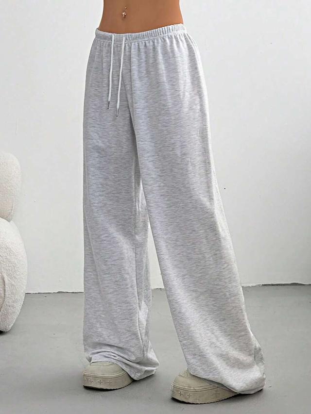 solid color high waist straight leg sweatpants