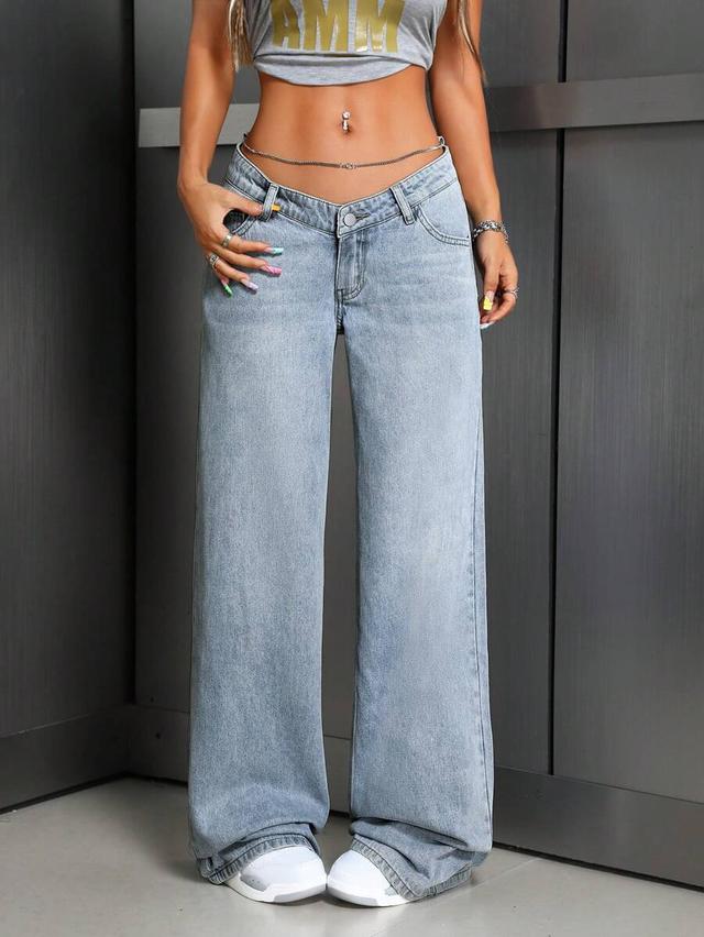 light wash low rise wide leg denim jeans