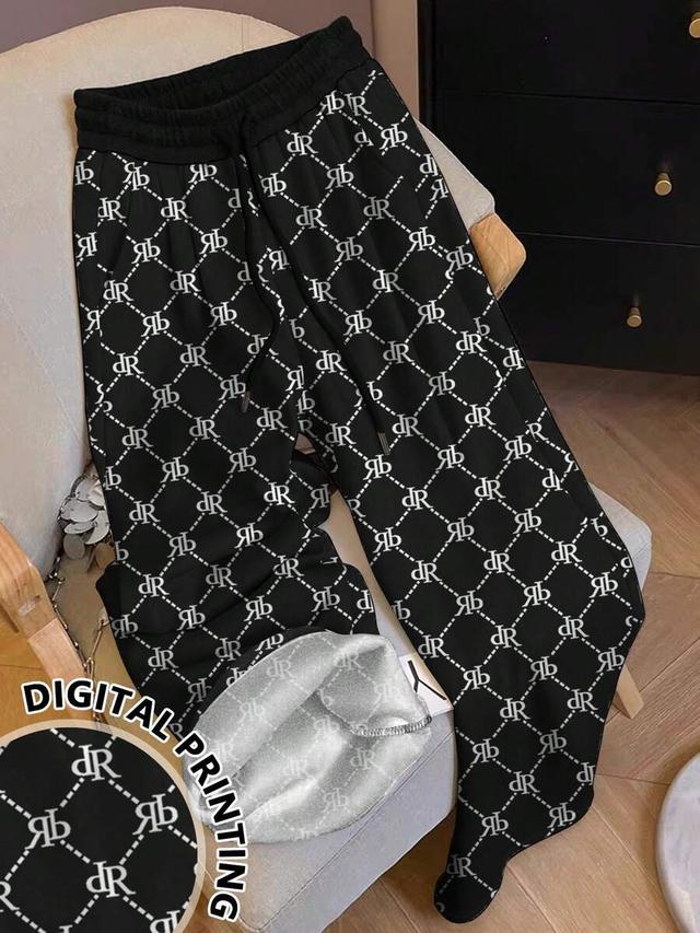 resyla women's casual elastic waist printed sweatpants