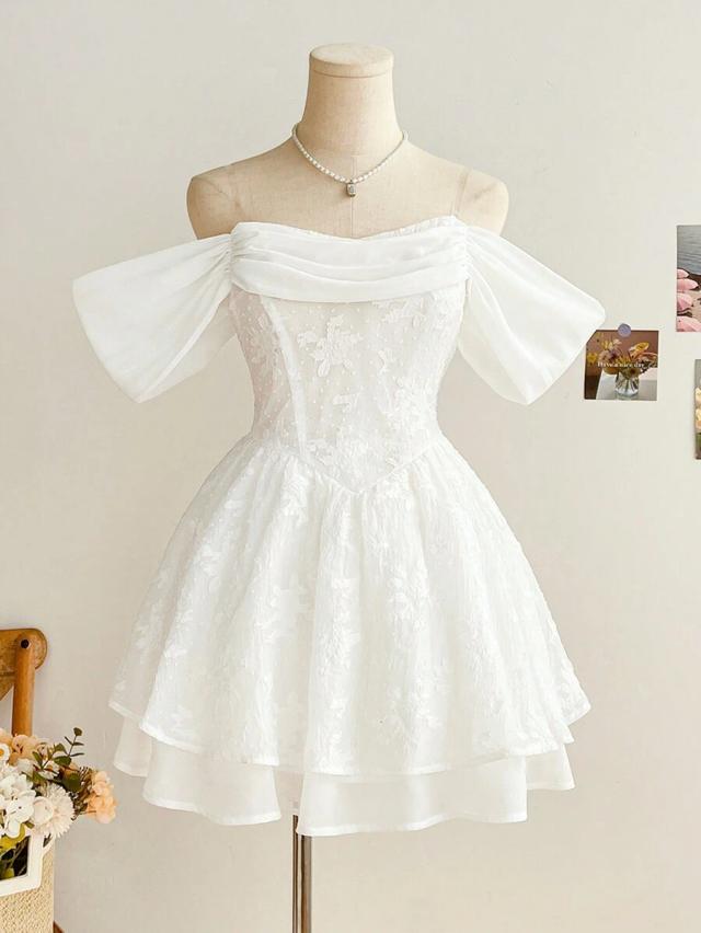 soleia bohemian white floral mini dress