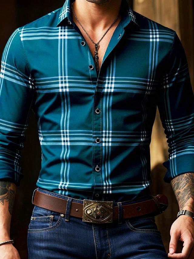 men's classic teal horizontal stripe long sleeve shirt