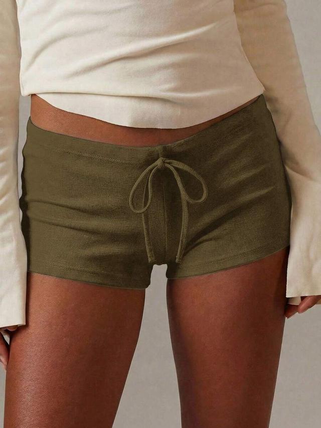 athîral women's casual solid color knit shorts