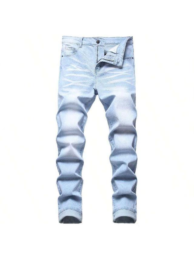 men's light wash slim fit stretch denim jeans