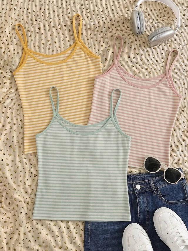 mint stripe minimalist striped cotton camisole tank top