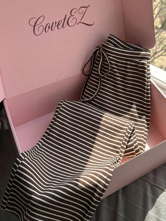 chocolate striped loungewear trousers
