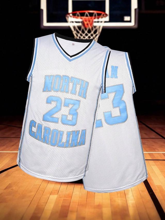 men's white sleeveless v-neck mesh basketball jersey