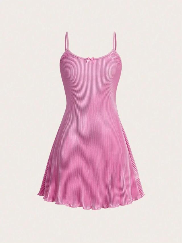 pink pleated suspender sundress