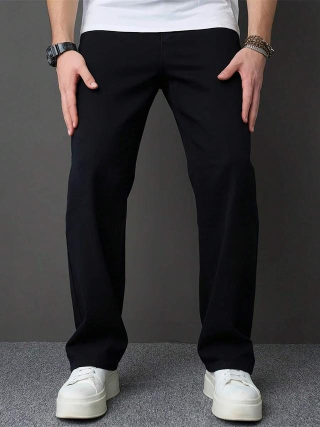 men's classic black regular fit denim jeans