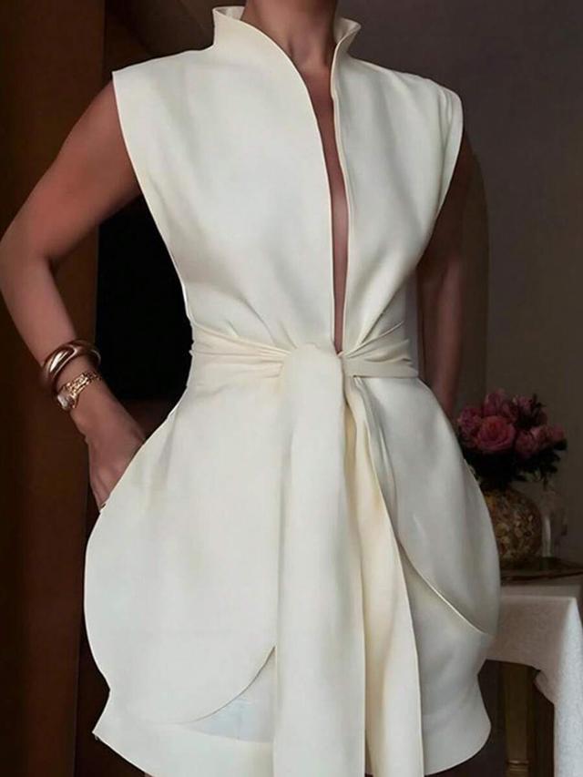 ivory knotted slim fit two-piece outfit