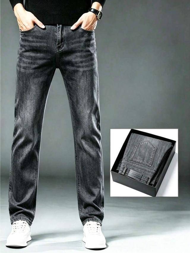 men's black stretch minimalist denim jeans
