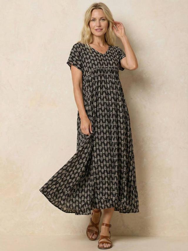 emery rose allover print high waist dress