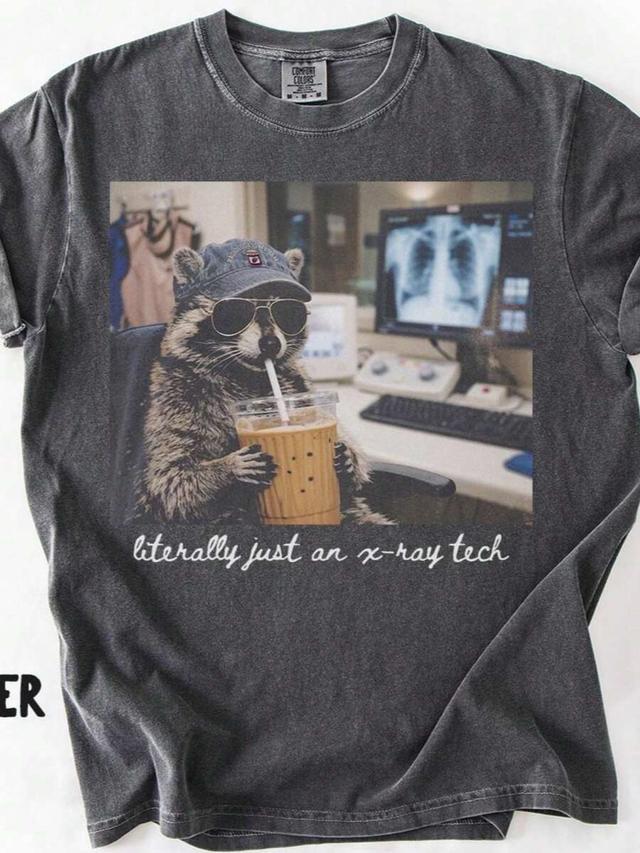 charcoal vintage wash graphic print cotton t-shirt
