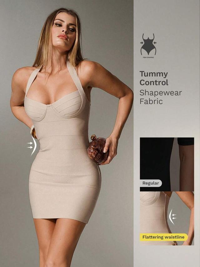 black spaghetti strap backless bandage dress