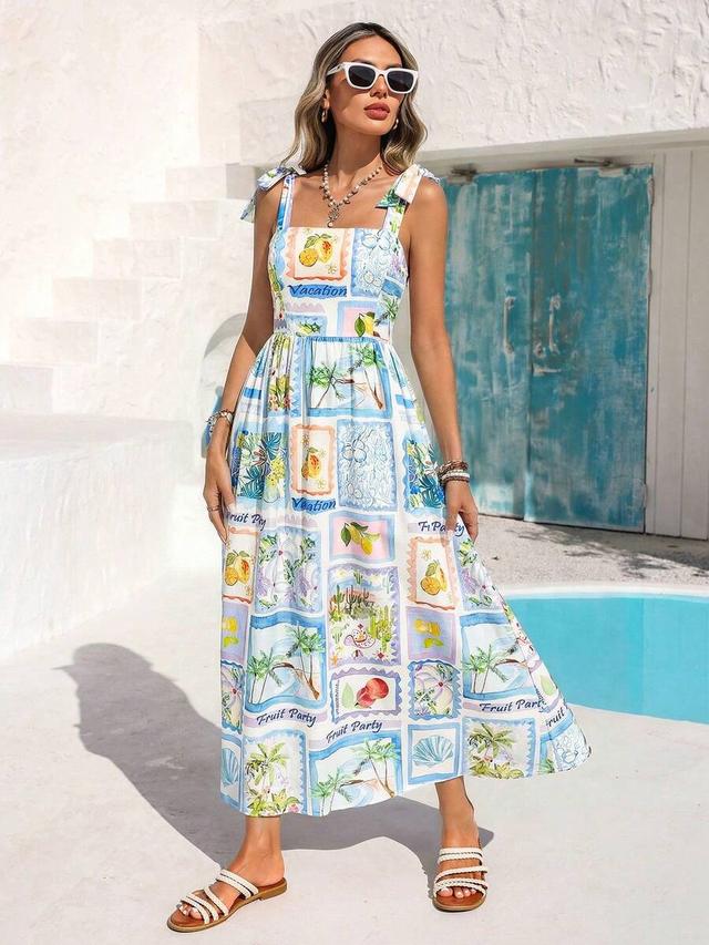 vivid eden white summer boho artistic square print dress