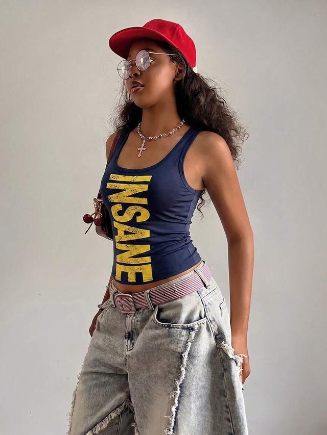 fiercella women's y2k wasteland style fitted tank top