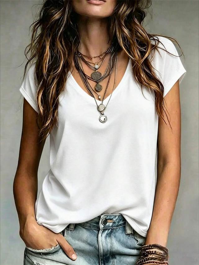 omancia women's solid white v-neck minimalist camisole