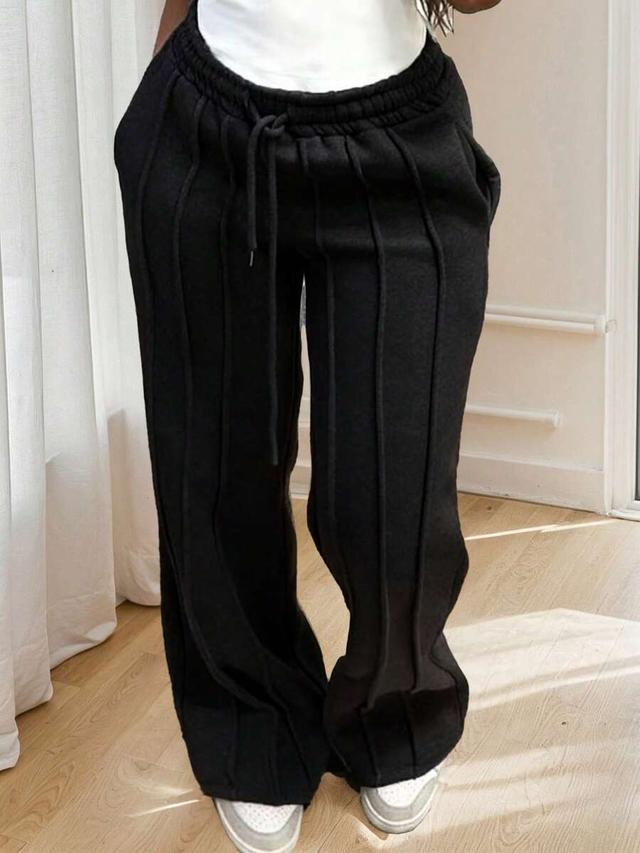 2026 spring/summer women's black wide leg casual sweatpants