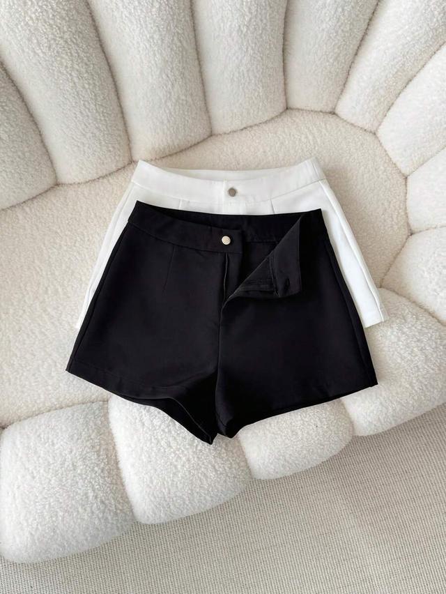 white inawly women's solid color simple fashion shorts
