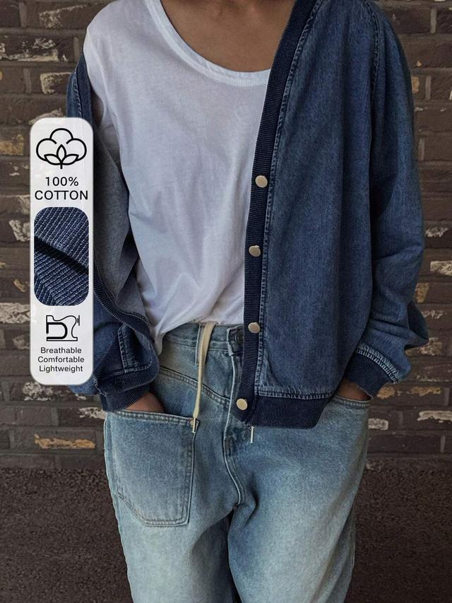 dark blue bomber jacket with ribbed trim