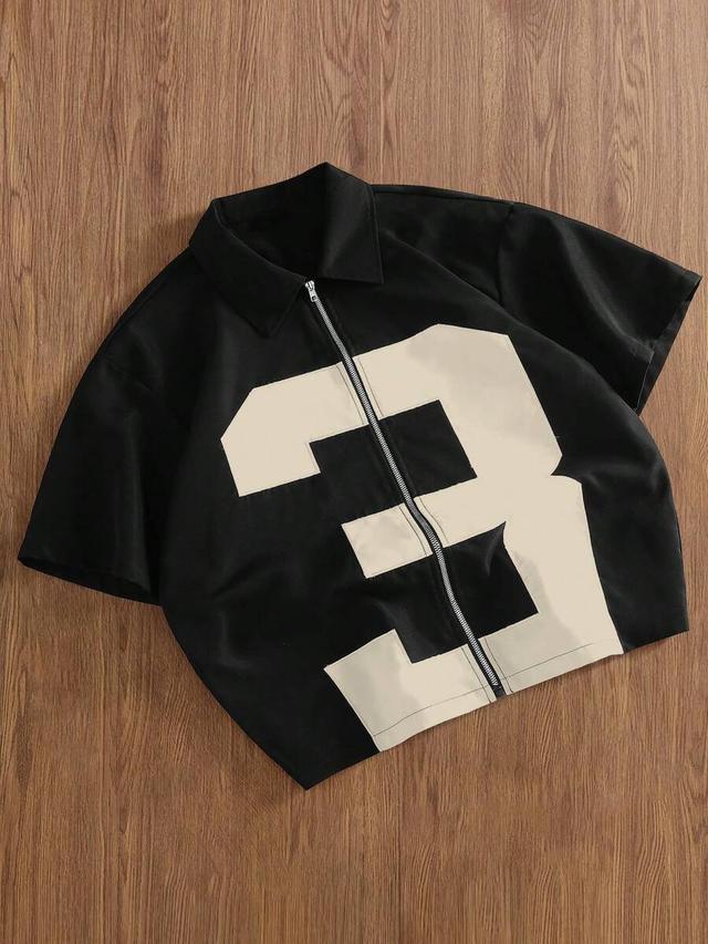 tokvue black summer streetwear oversized zipper front shirt