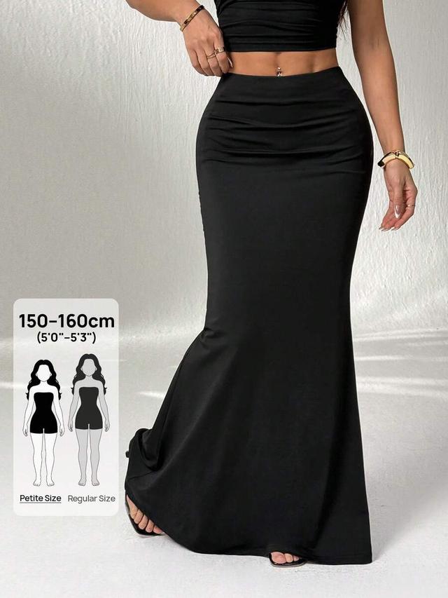 black fishtail hem maxi skirt