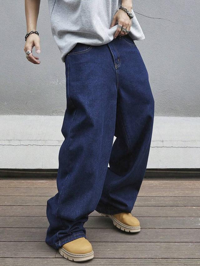 men's loose casual baggy wide leg jeans