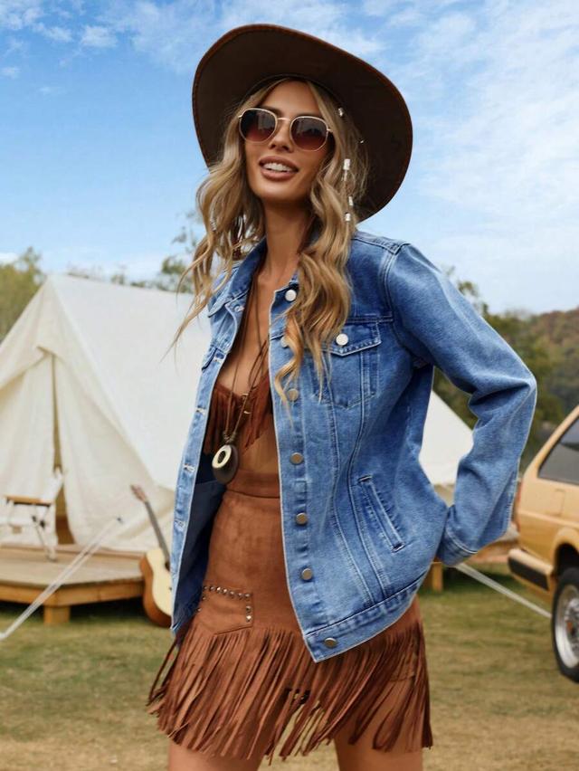 classic blue denim trucker jacket