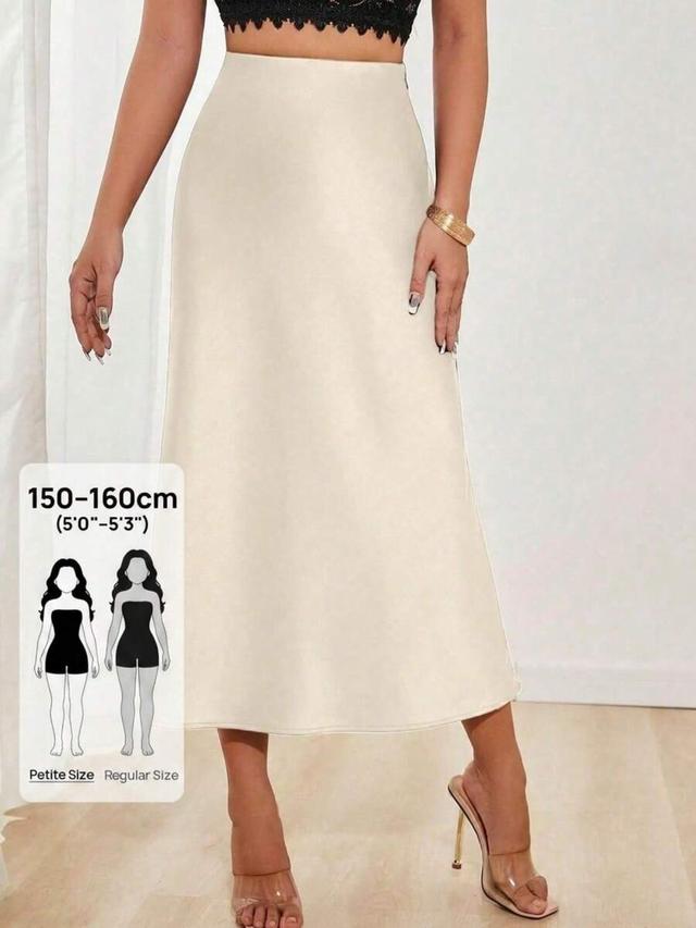 solid color satin mermaid midi skirt