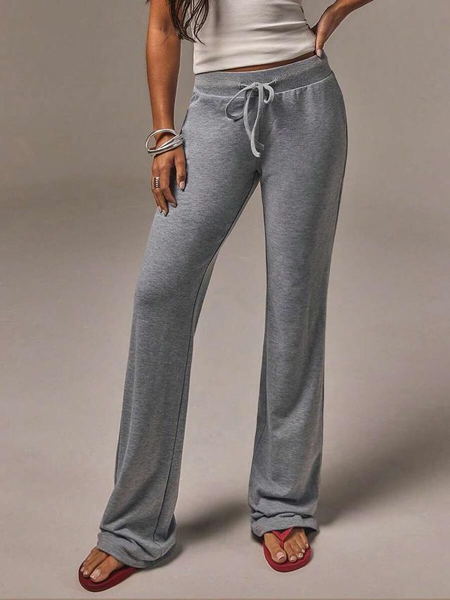 athîral women's grey drawstring waist casual sweatpants
