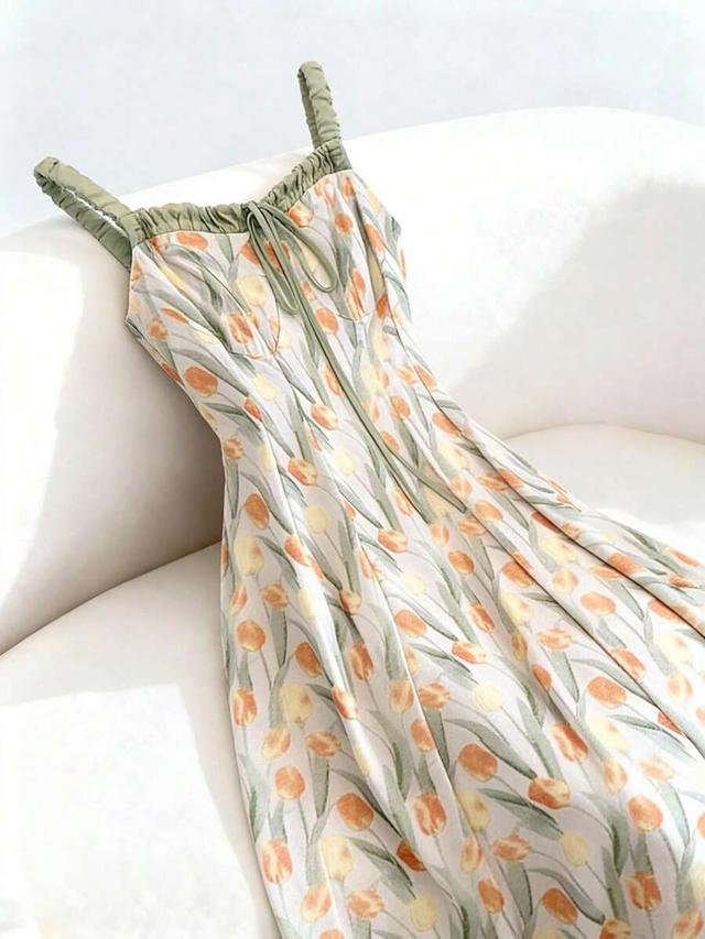 gloweve tulip print sleeveless summer vacation dress