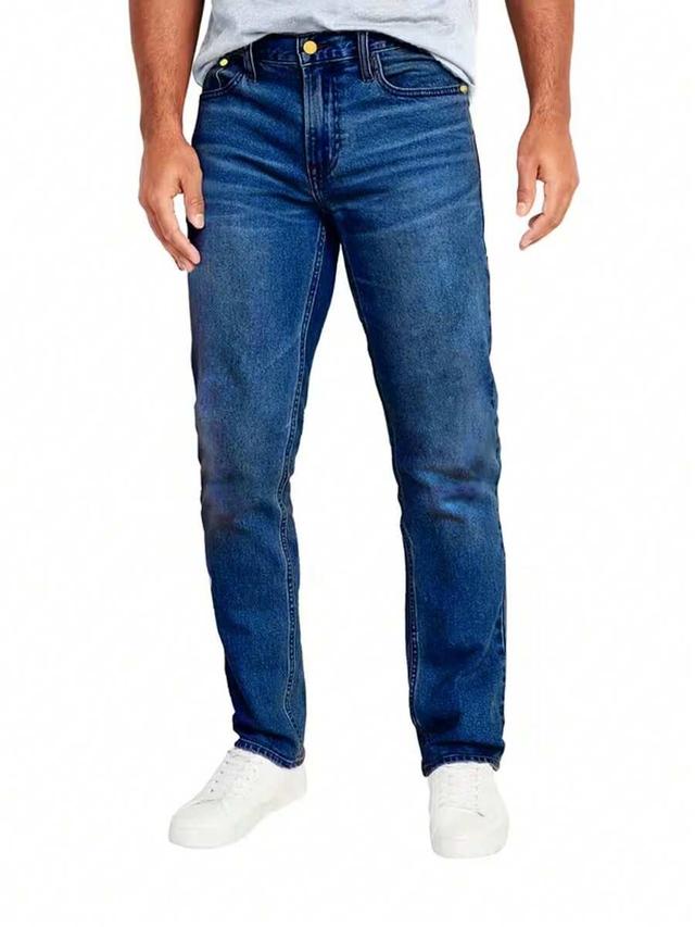 men's casual medium wash denim jeans