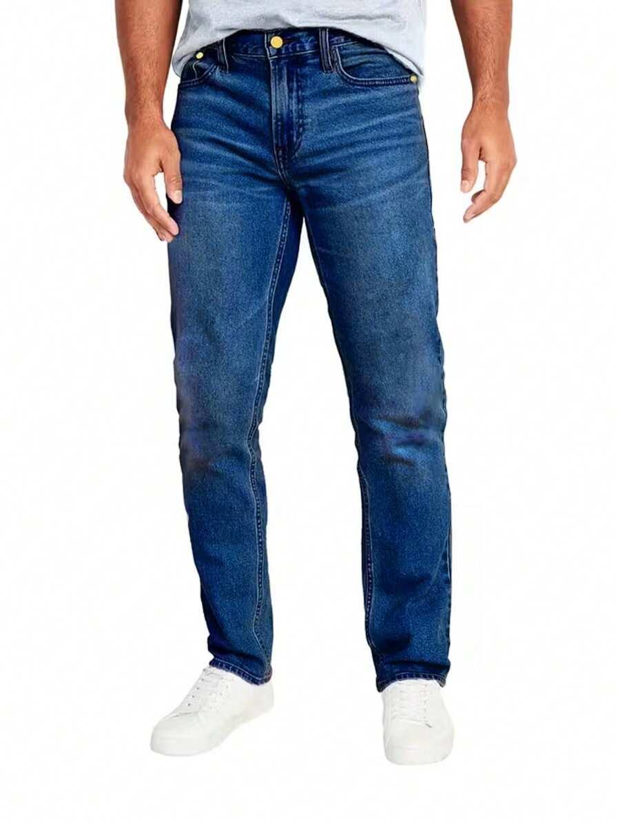 men's casual medium wash denim jeans