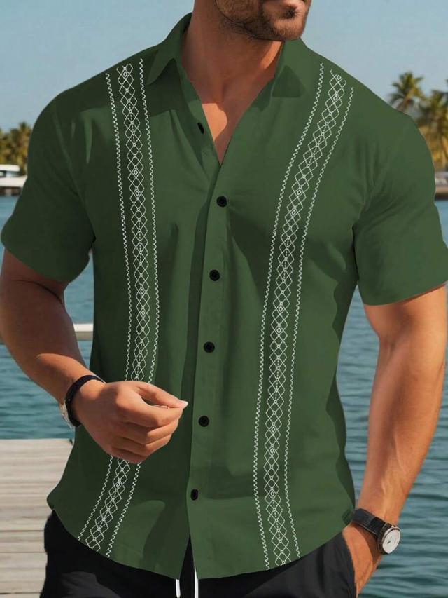 olive green short sleeve button down shirt