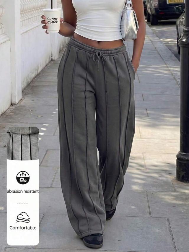 charcoal grey drawstring waist pintuck sweatpants