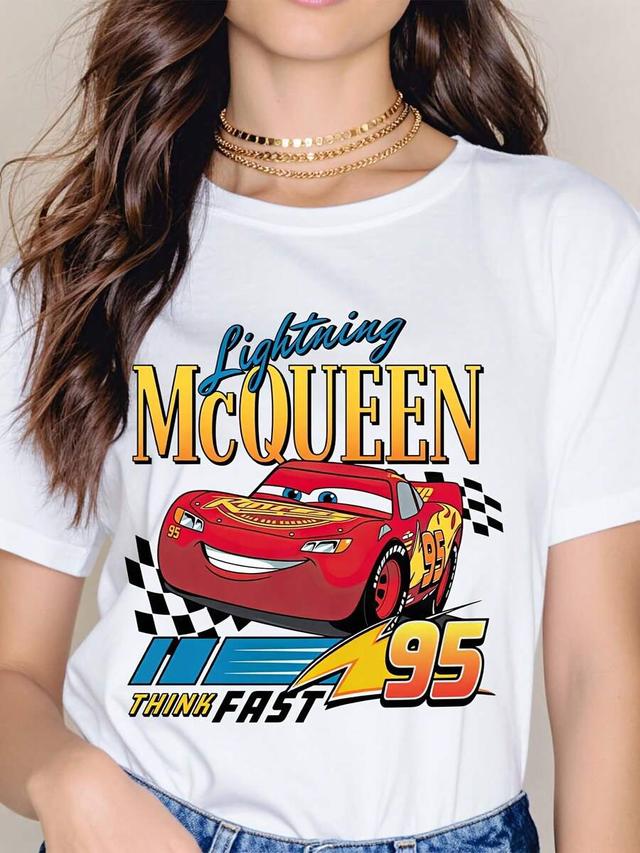 disney lightning mcqueen graphic cotton t-shirt