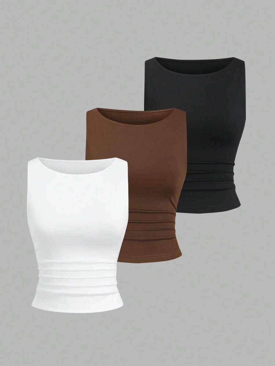 white pleated camisole set